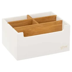 Organizador Baño Natureo Blanco De Bambú
