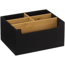 Organizador Baño Natureo Negro De Bambú