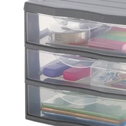 Organizador C/3 Cajones A6 Gris