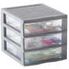 Organizador C/3 Cajones A4 Plástico Gris