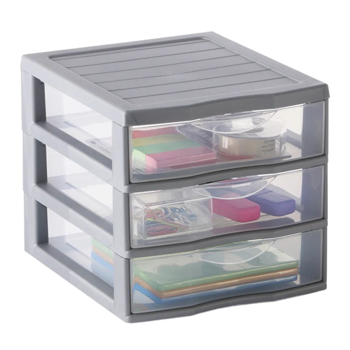 Organizador C/3 Cajones A5 Transparente