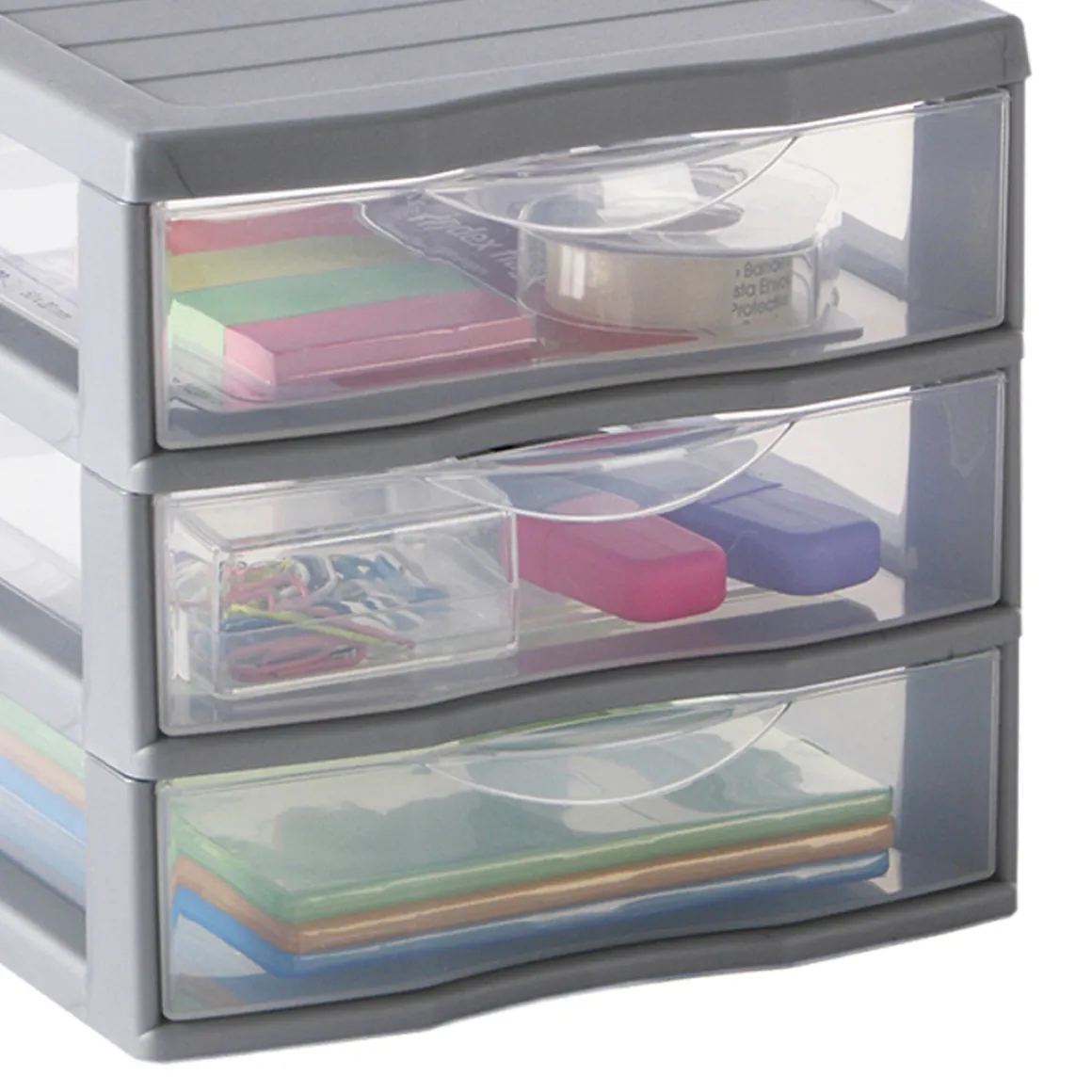 Organizador C/3 Cajones A5 Transparente