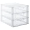 Organizador C/3 Cajones A4 Transparente
