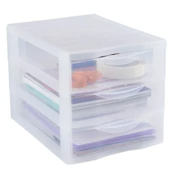 Organizador C/3 Cajones A4 Transparente