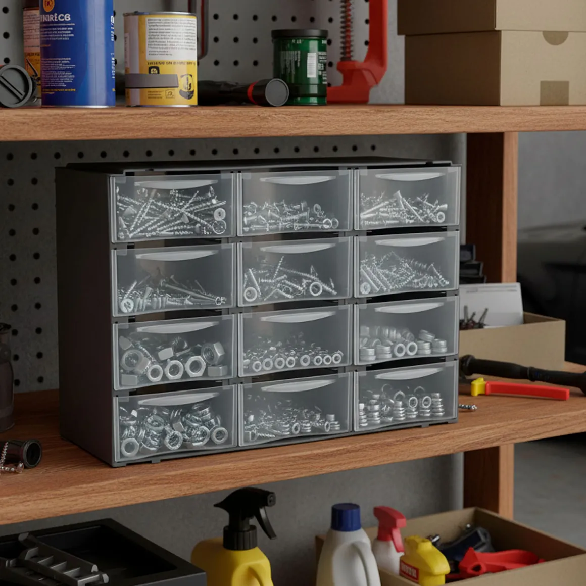 Organizador C/12 Cajones Gris