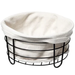 Panera De Metal/Tela Beige 21x11Cm