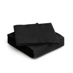 Paquete de 30 servilletas negro 38x38Cm