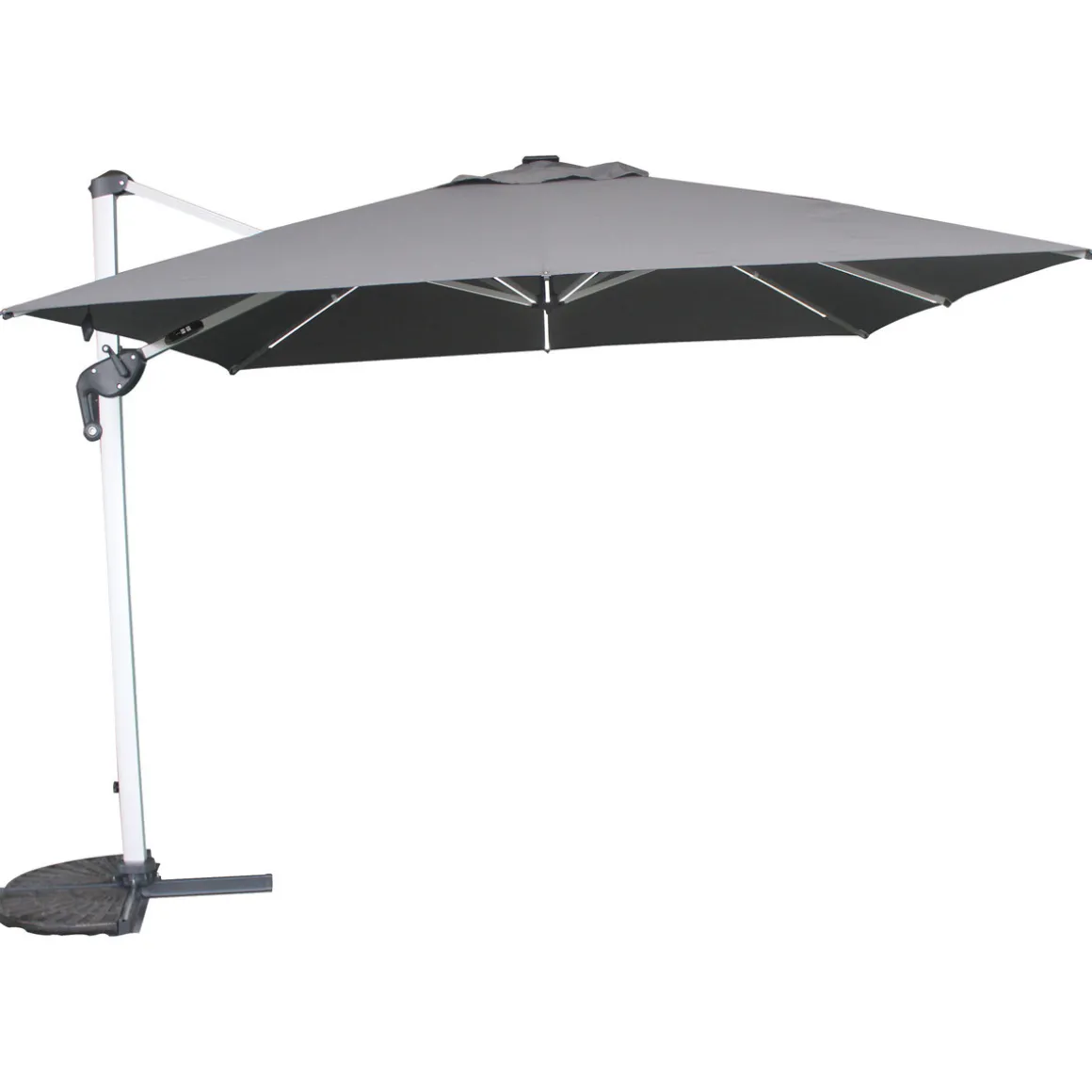 Parasol EQUADOR gris ardósia con led 3x3m