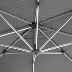 Parasol EQUADOR gris ardósia con led 3x3m