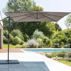 Parasol excéntrico MANOA gris 2.5x2.5m