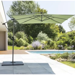Parasol excéntrico MANOA verde oliva 2.5x2.5m