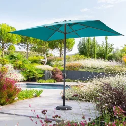 Parasol LOOMPA azul canard 2x3m