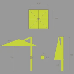 Parasol MELHIA gris antracita 3x3m