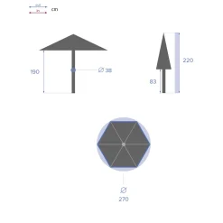 Parasol SOYA mostaza 2.7m