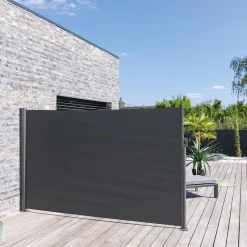 Paraviento plegable color grafito 3x1m