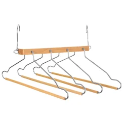 Percha de madera para 4 camisas y pantalones