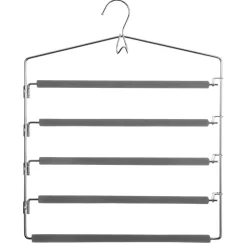 Percha Gris Para 5 Pantalones