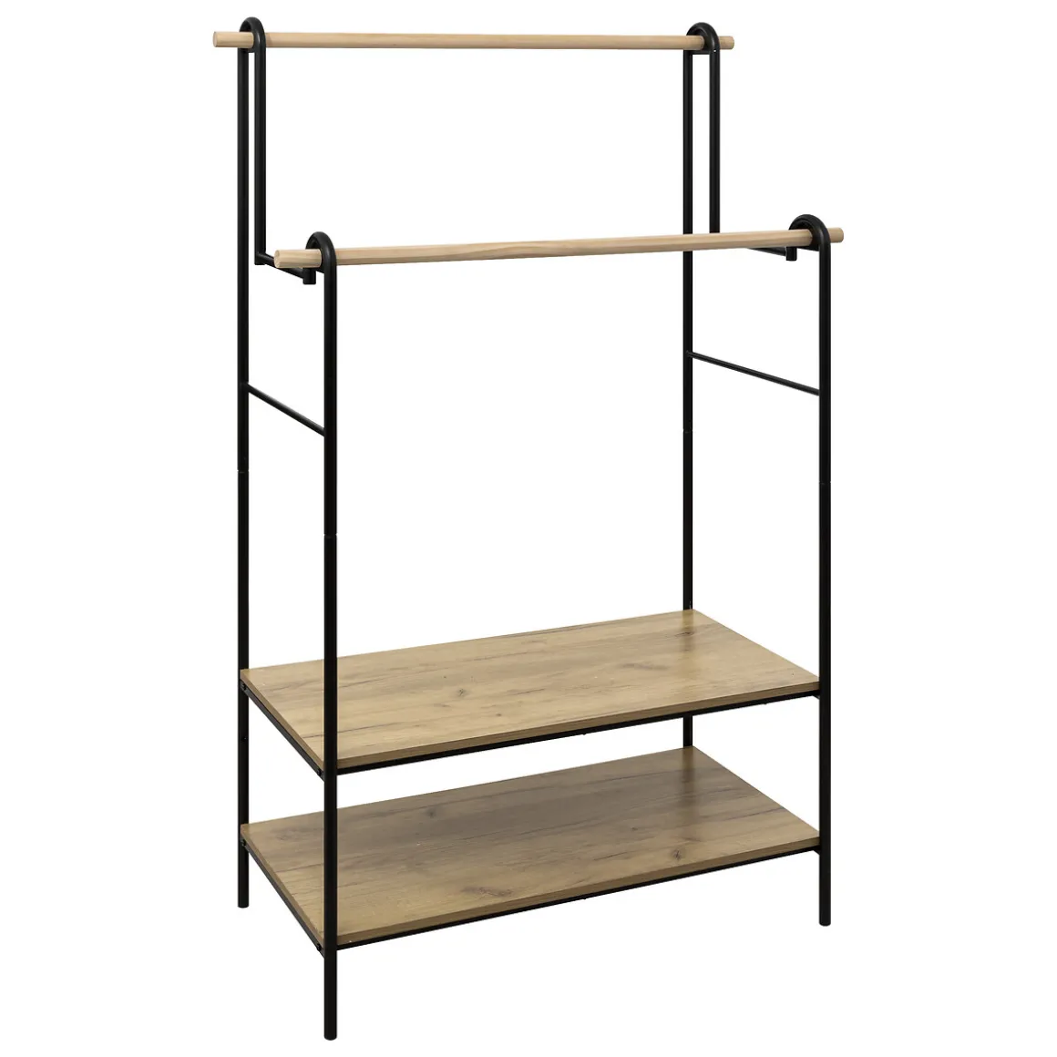 Perchero Con Barra Doble Y 2 Estantes