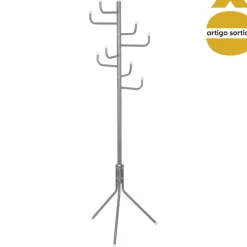 Perchero De Pie Metálico Gris