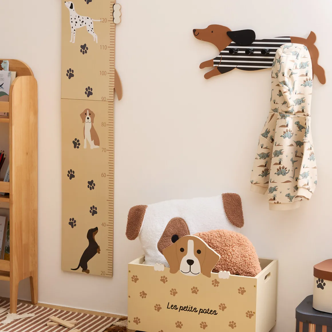 Perchero perro mdf con 5 ganchos