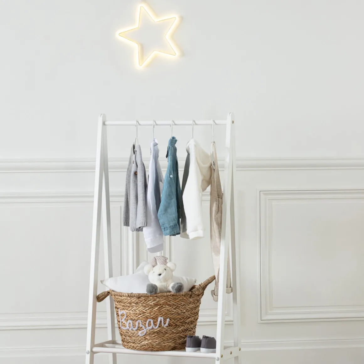 Perchero Simple Mdf Blanco 60x30x114Cm