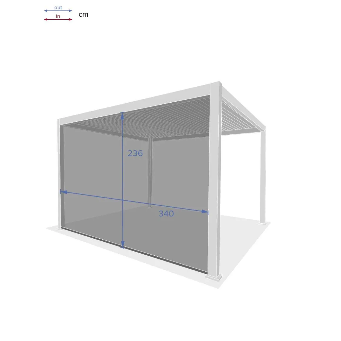Persiana pérgola ÉVORA gris grafito 3.6x6m