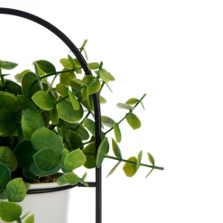 Planta artificial con soporte negro de metal
