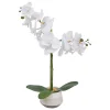 Planta orquídea blanca artificial con maceta 52cm