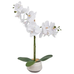 Planta orquídea blanca artificial con maceta 52cm