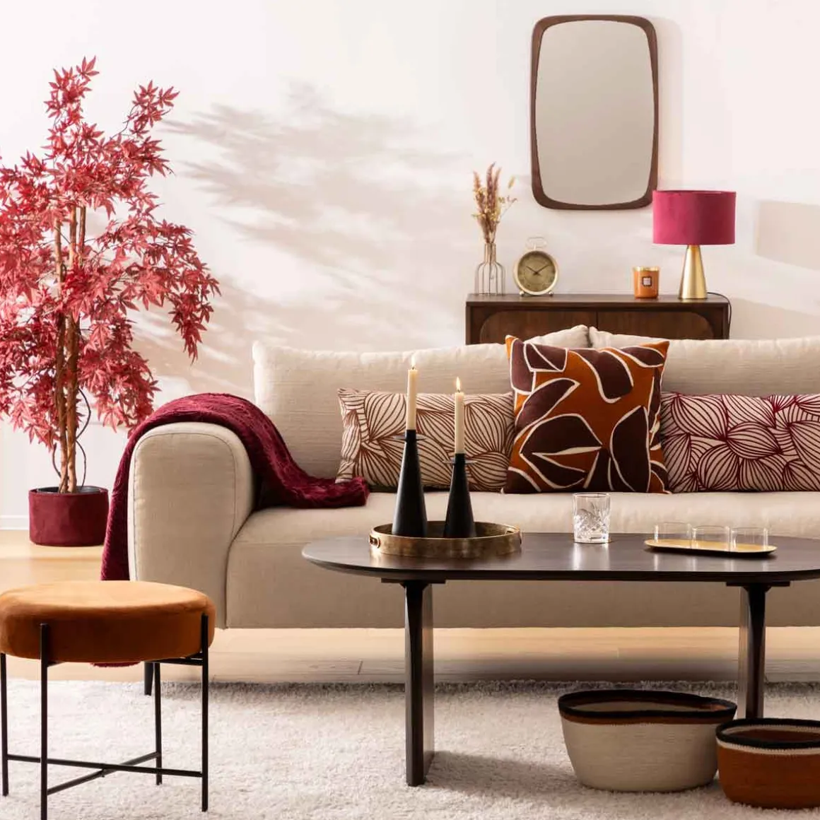 Planta Roble Artificial Rojo James 150cm