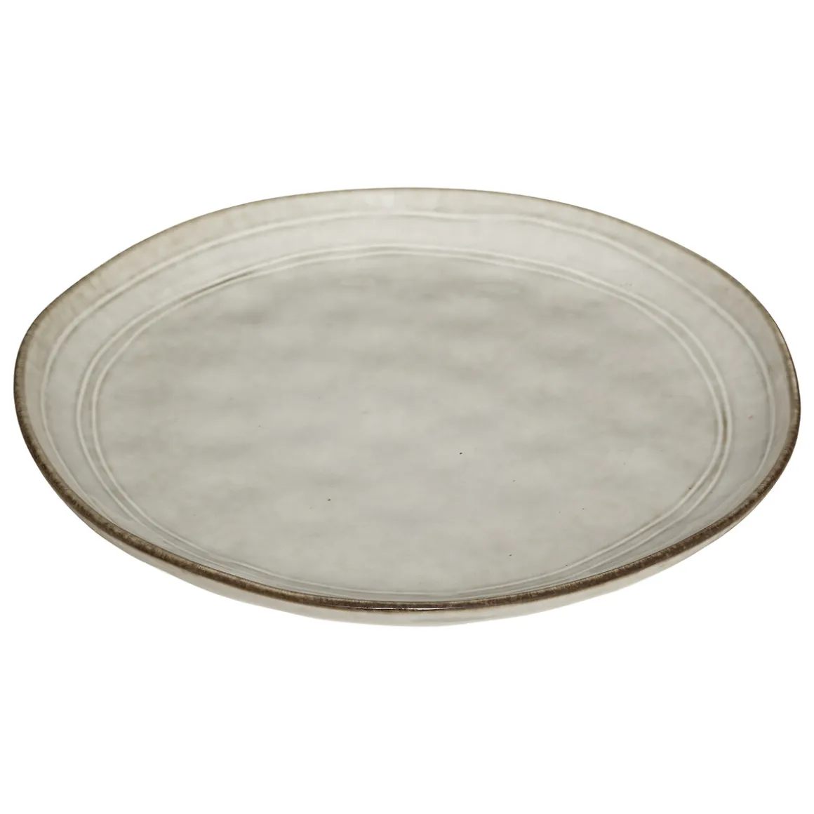 Plato de postre FLOWER gris 22cm