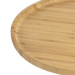 Plato de postre natural de bambú 19.5cm