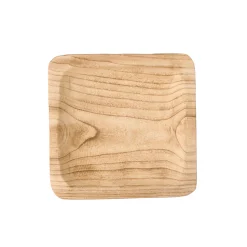 Plato De Presentación Cuadrado De Madera Quemada