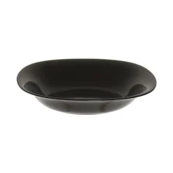 Plato Hondo de Vidrio Opal Negro