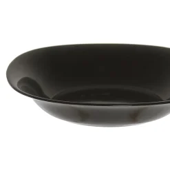 Plato Hondo de Vidrio Opal Negro