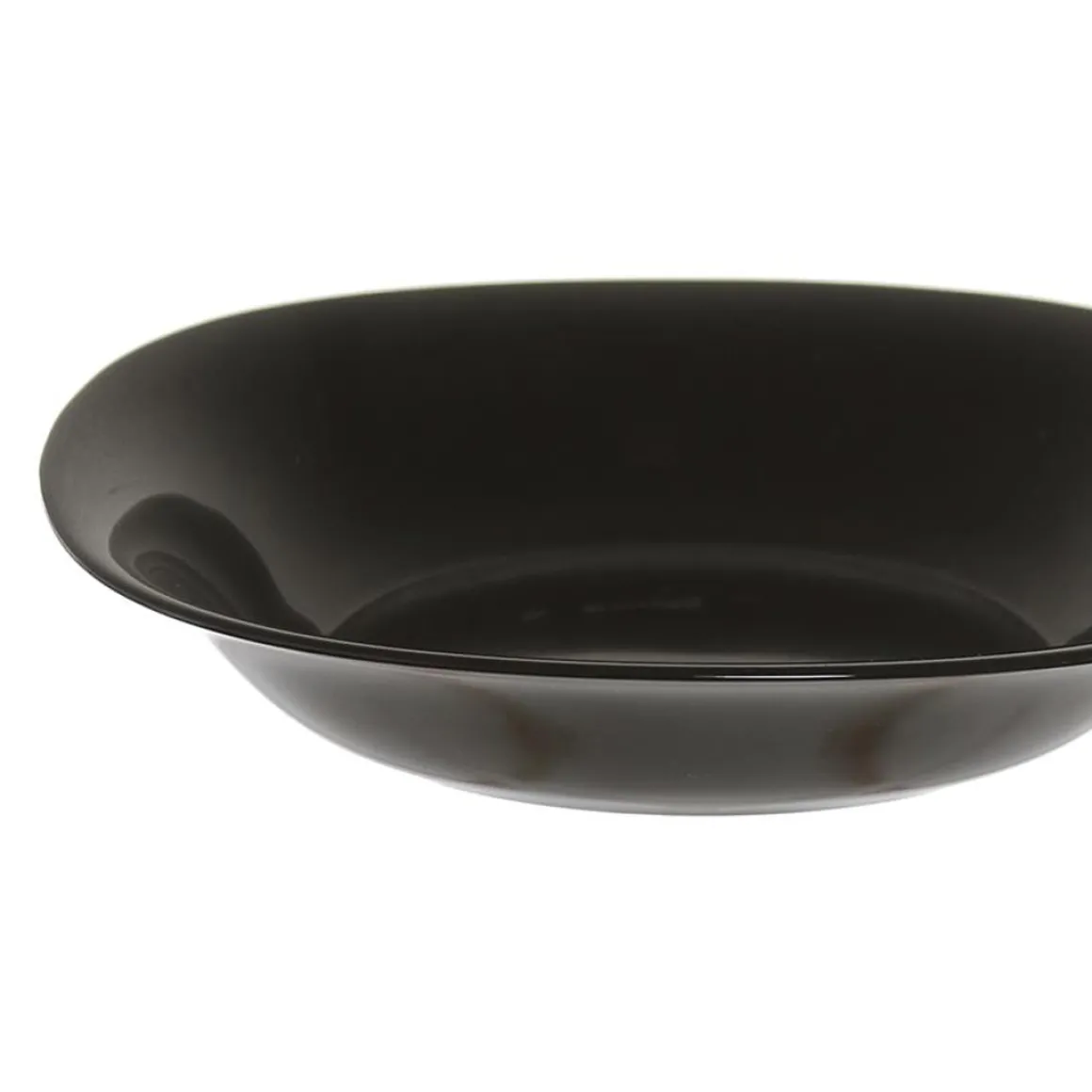 Plato Hondo de Vidrio Opal Negro