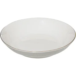 Plato Hondo Petit Salón Blanco con Borde Dorado