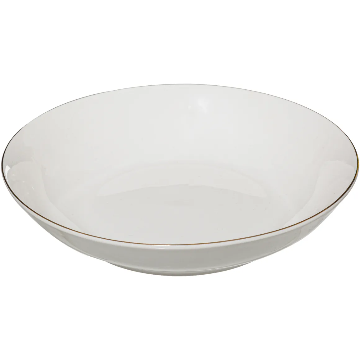 Plato Hondo Petit Salón Blanco con Borde Dorado