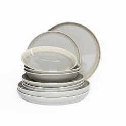 Plato llano ANITA verde de cerámica 26cm