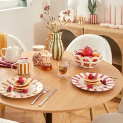 Plato llano CHERI amarillo de porcelana 27cm