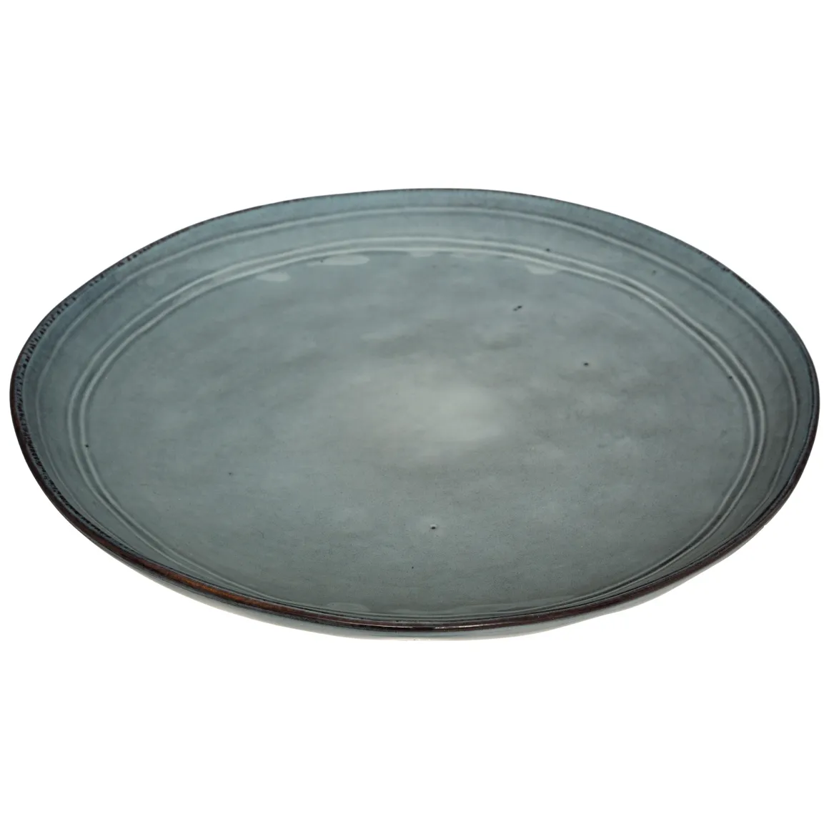 Plato Llano Flower Azul