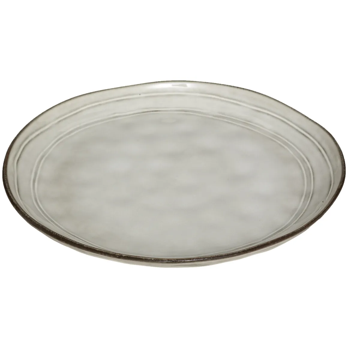 Plato llano FLOWER gris 26cm