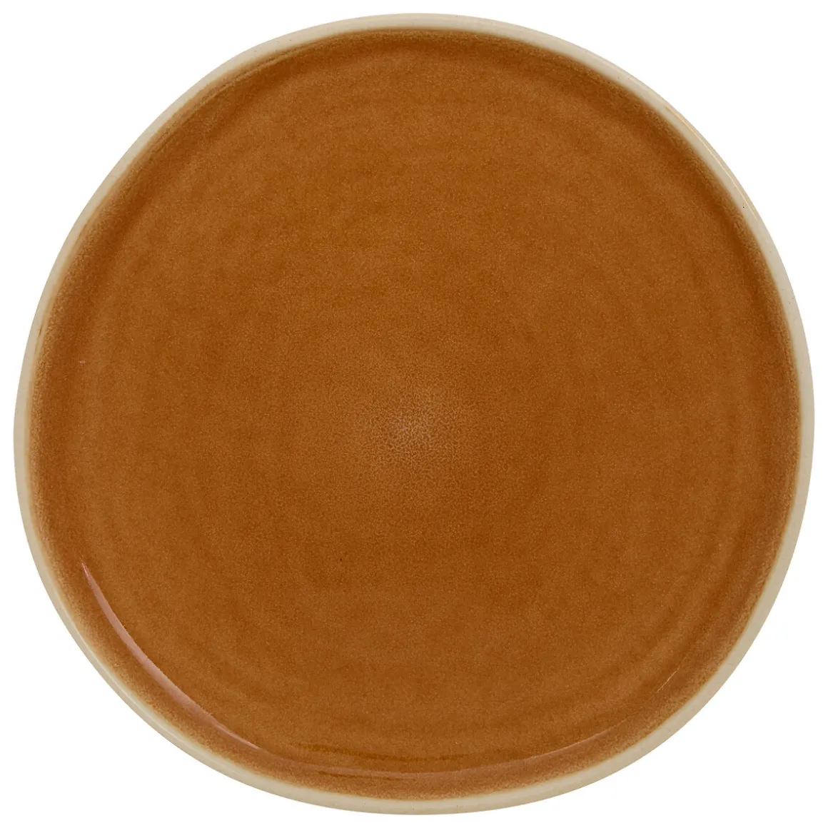 Plato llano WONJA marrón de cerámica 27cm