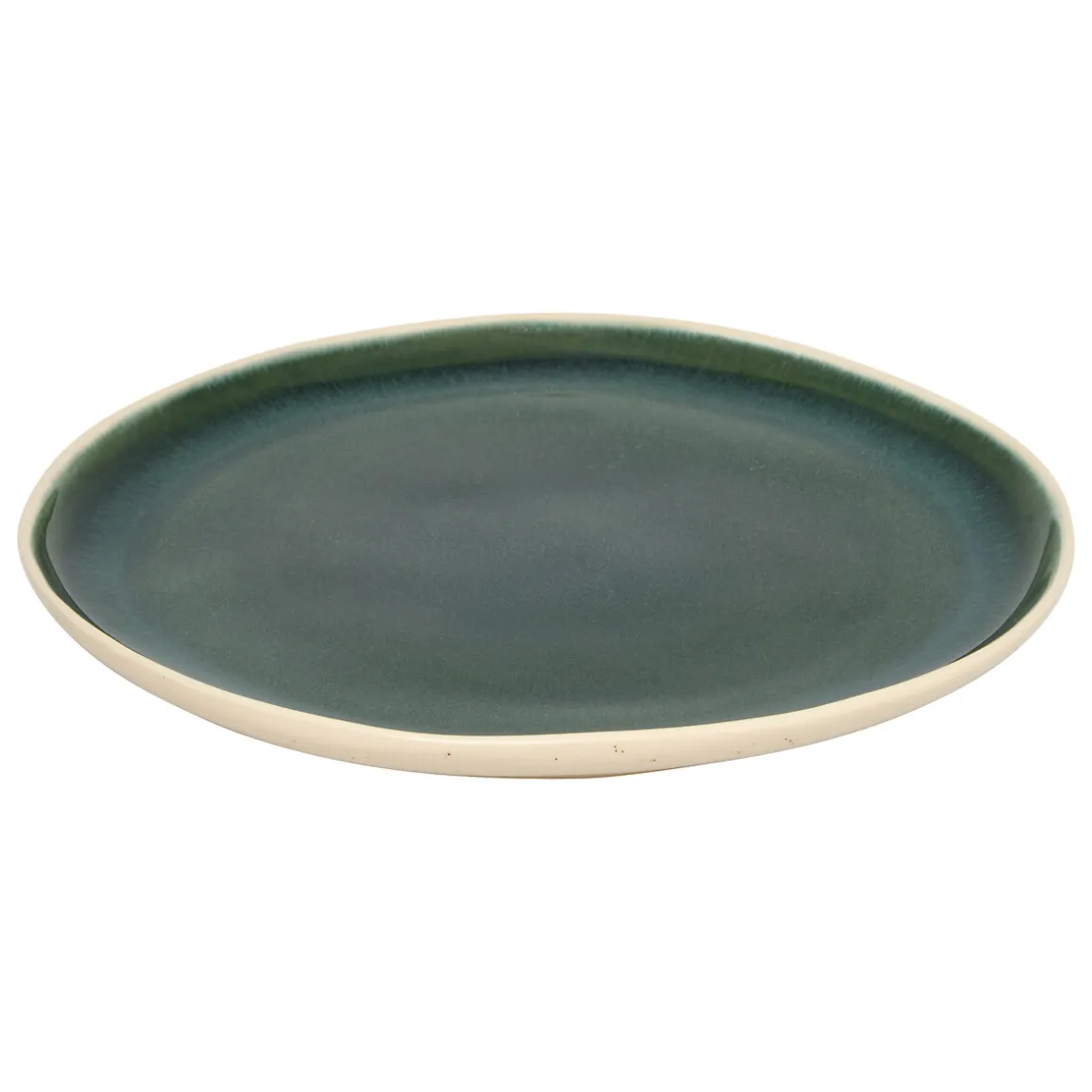 Plato llano WONJA verde de cerámica 27cm