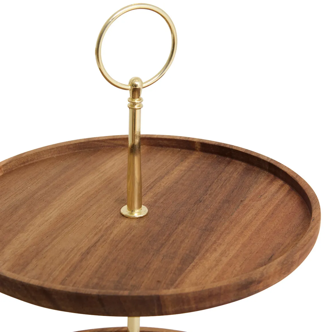 Plato para servir con 2 niveles de madera 28cm