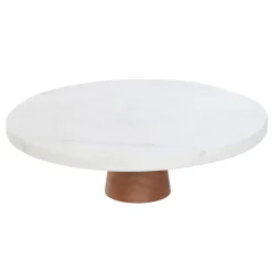 Plato para tarta blanco de mármol 25cm