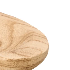 Plato Presentación Ovalado Beige Y Madera Quemada