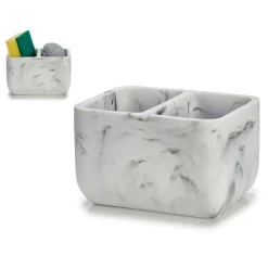 Porta Estropajo Doble De Mármol Blanco