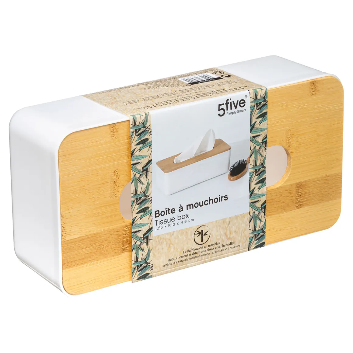 Porta Pañuelos C/Tapa De Bambú Baltik