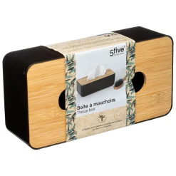 Porta Pañuelos Negro C/Tapa